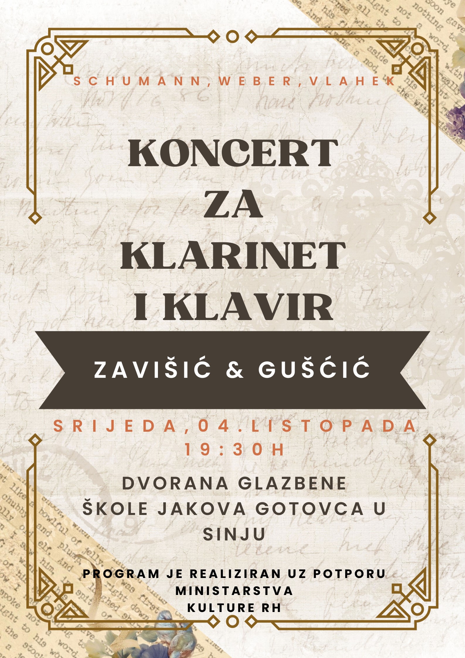 Brown Vintage Classical Music Fest Poster